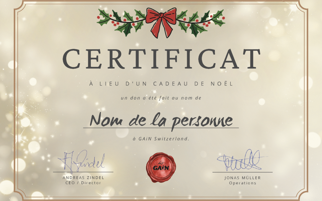 Le certificat de Noël GAiN 🎄